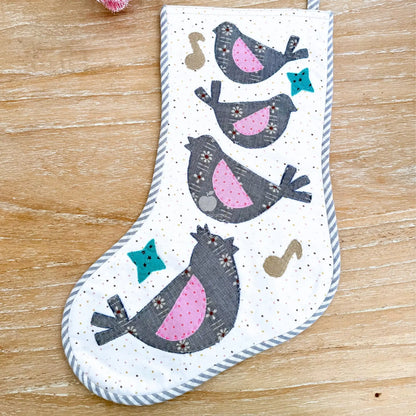 Four Calling Birds Stocking PDF Pattern – 12 Days Stocking Series #1 Craftapalooza Designs