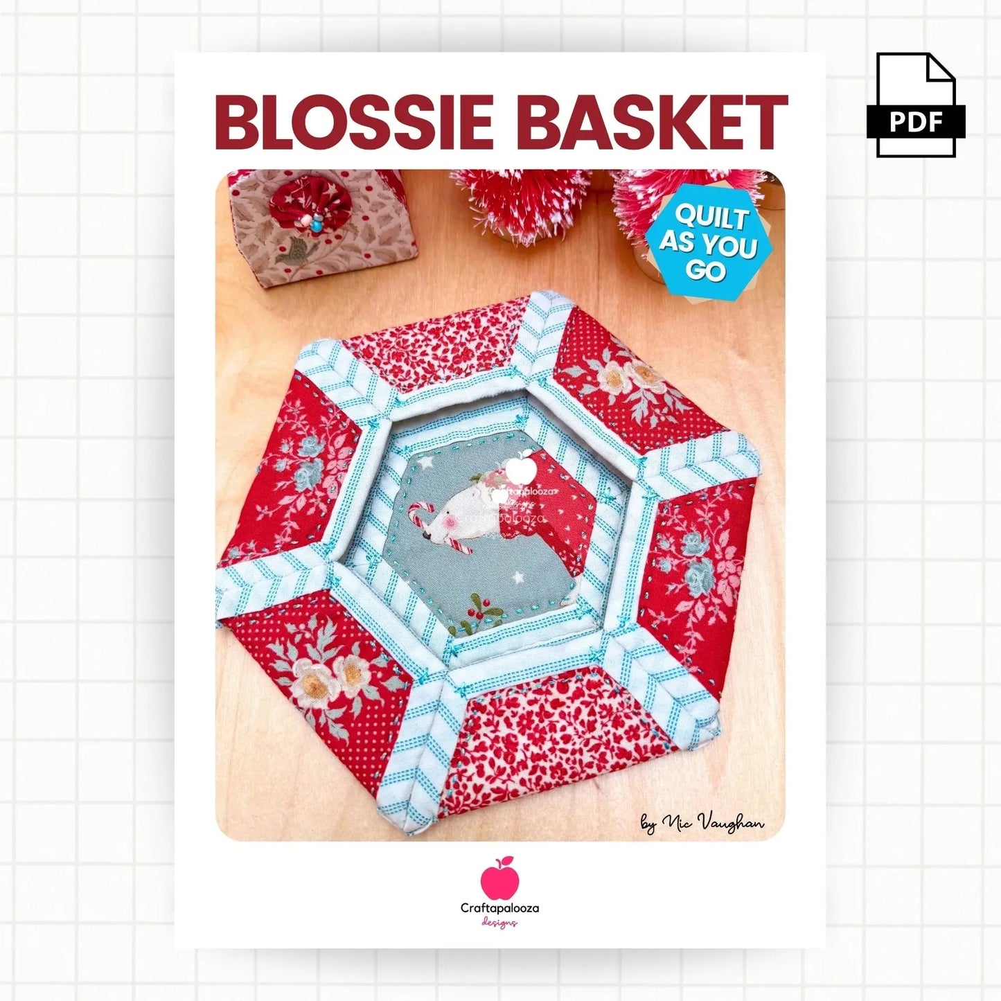 Blossie Basket PDF Pattern - Merry Little Christmas Craftapalooza Designs