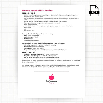 Blossie Basket Pattern Craftapalooza Designs