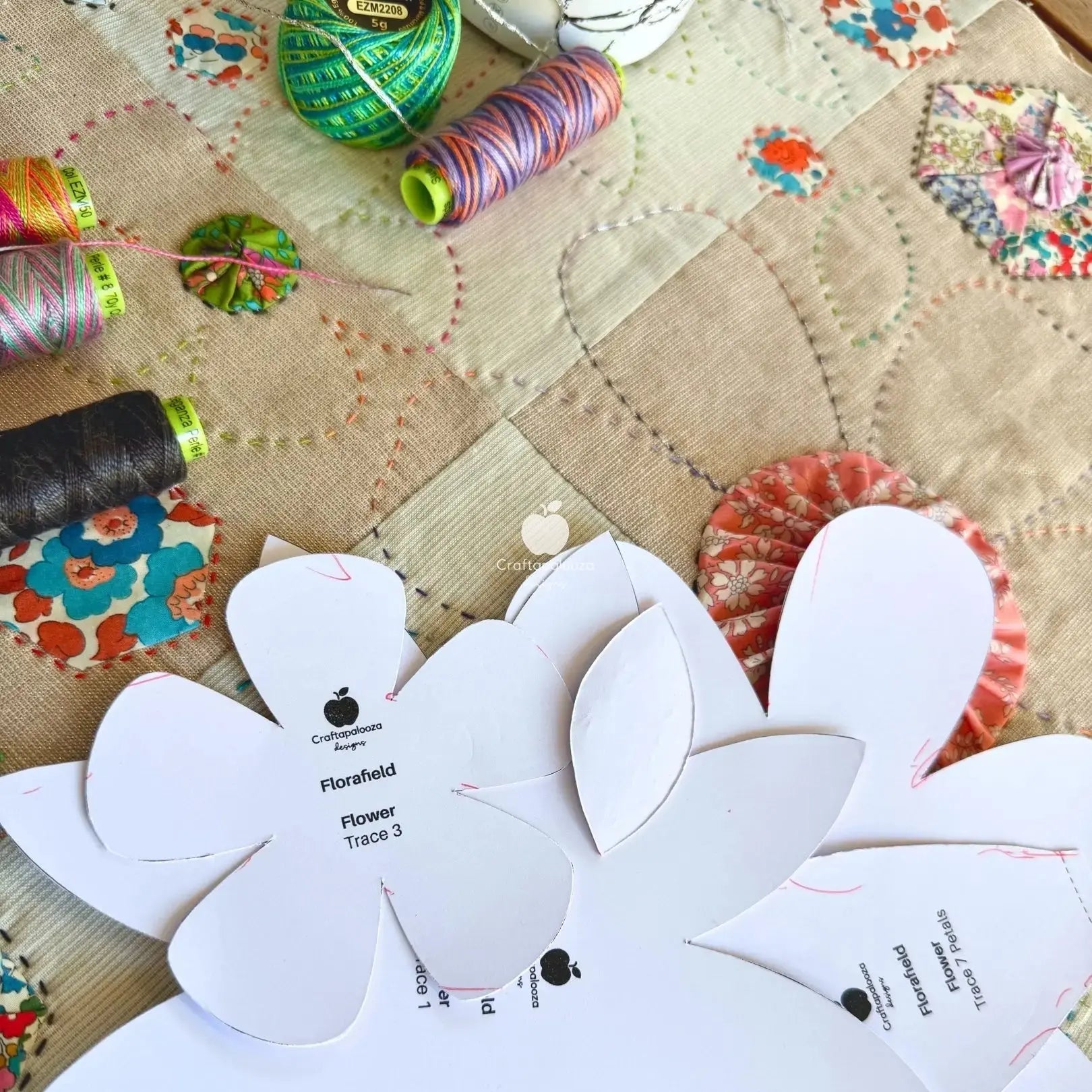 Florafield Pillow PDF Pattern (20in x 20in/50cm x 50cm) 