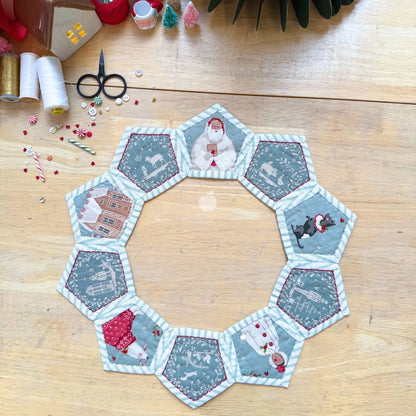 Hollygon Wreath PDF Pattern (Quilt-As-You-Go Wreath or Table Centrepiece) Craftapalooza Designs