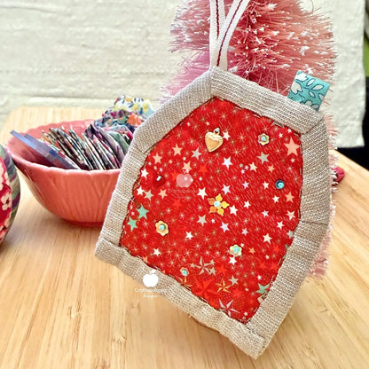 SweetHaus PDF Pattern: Quilt-as-you-go - Bag Charm | Christmas Ornament | Needle Nest