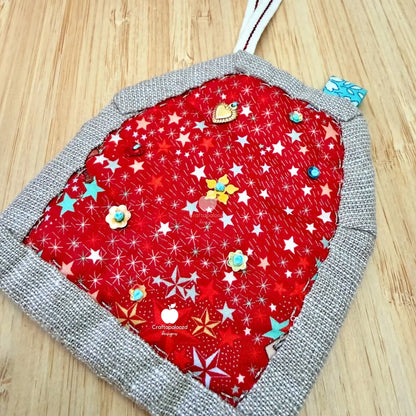 SweetHaus PDF Pattern: Quilt-as-you-go - Bag Charm | Christmas Ornament | Needle Nest