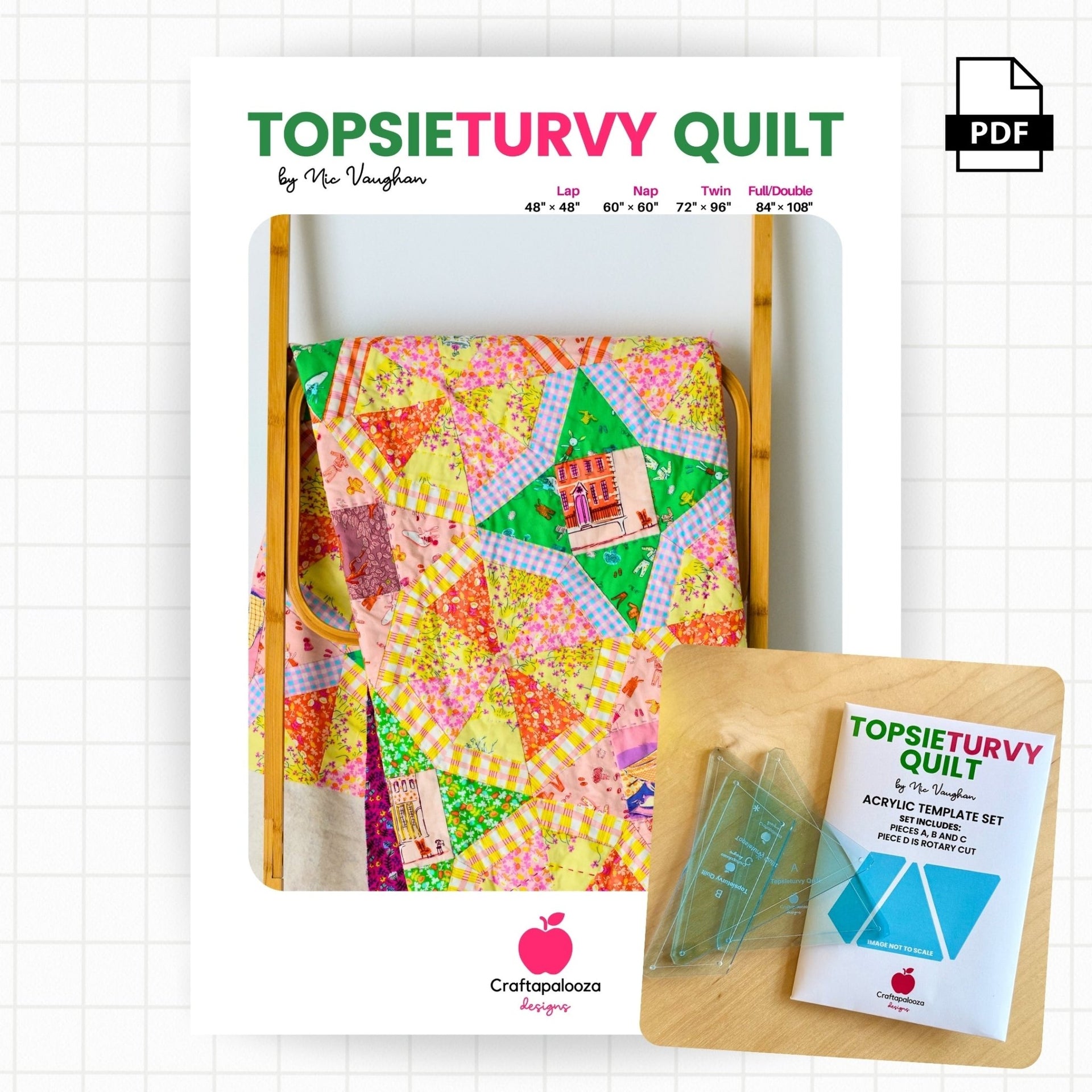 Topsieturvy Quilt PatternCraftapalooza DesignsPDF Pattern